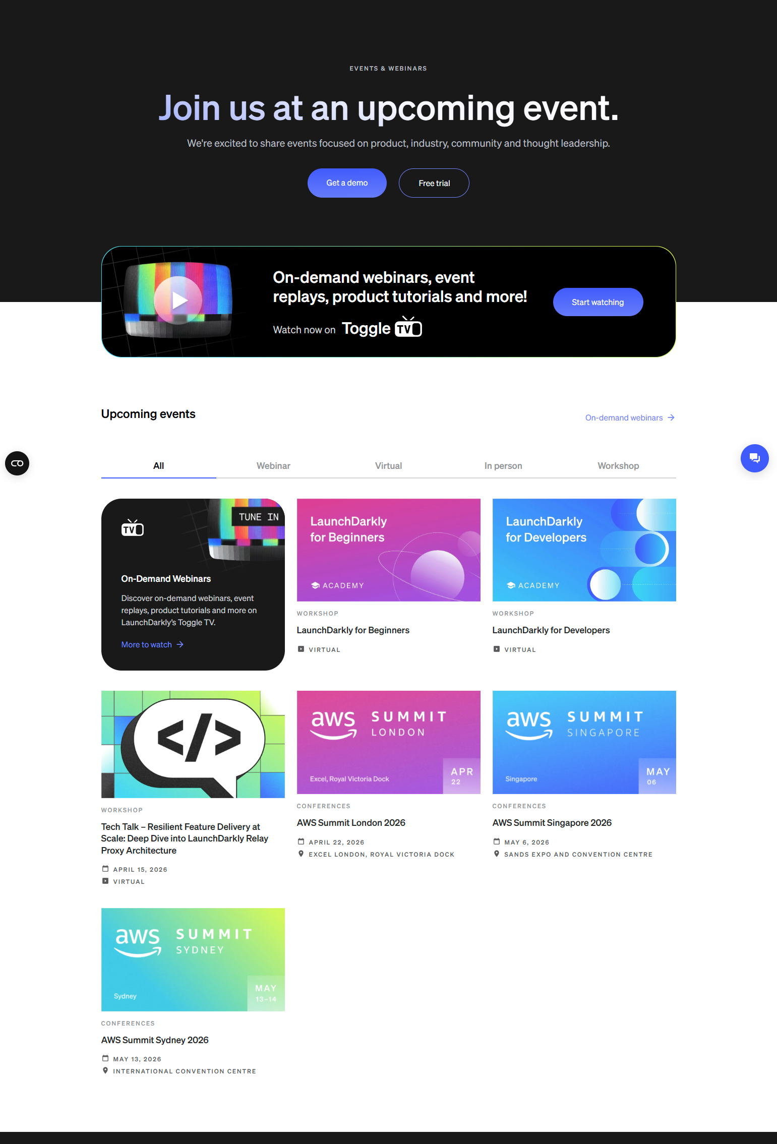 Events / Webinars @LaunchDarkly