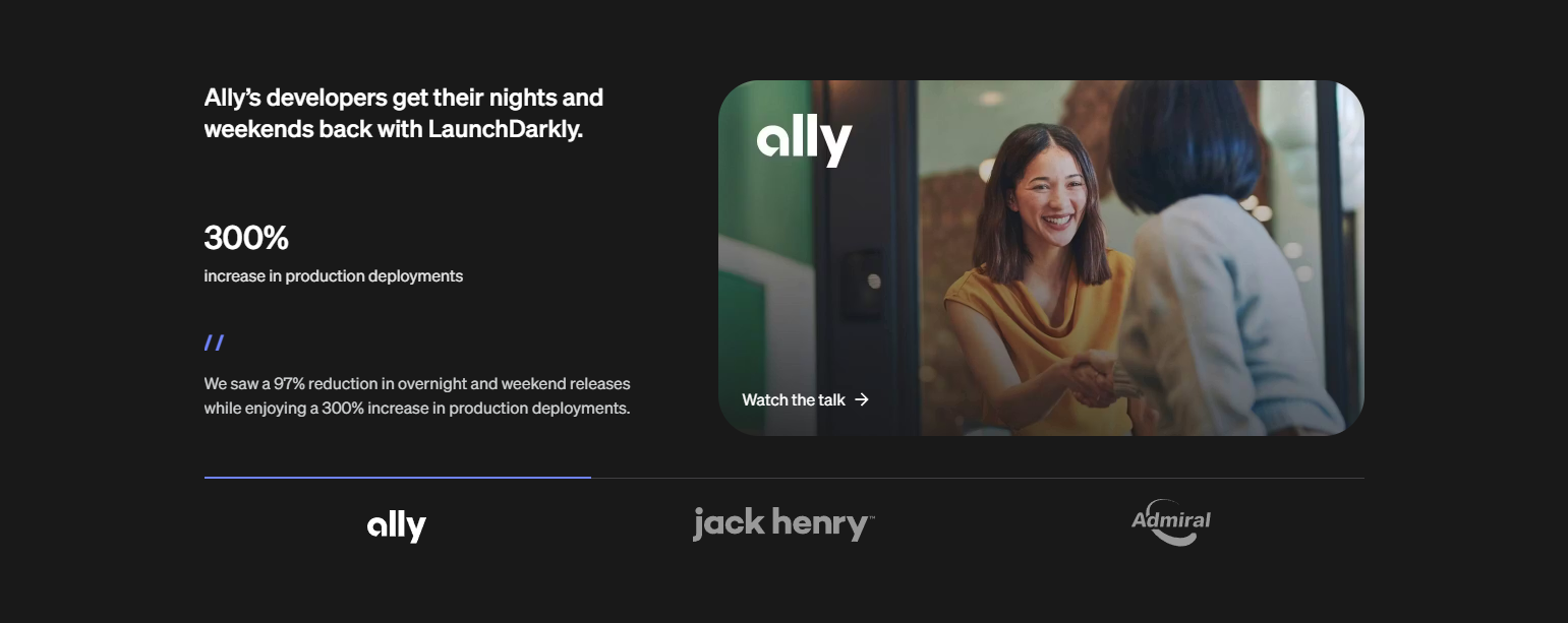 Testimonials Section @LaunchDarkly