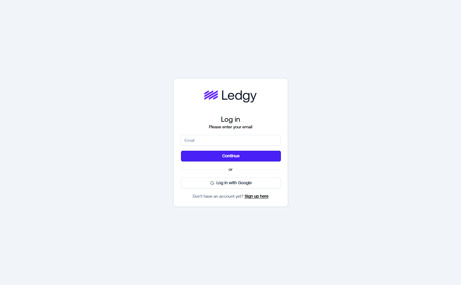 Login @Ledgy