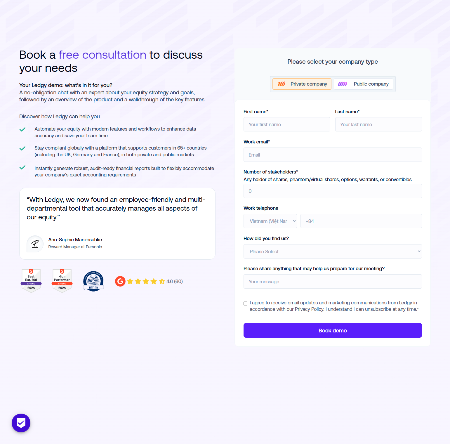 Contact Sales @Ledgy