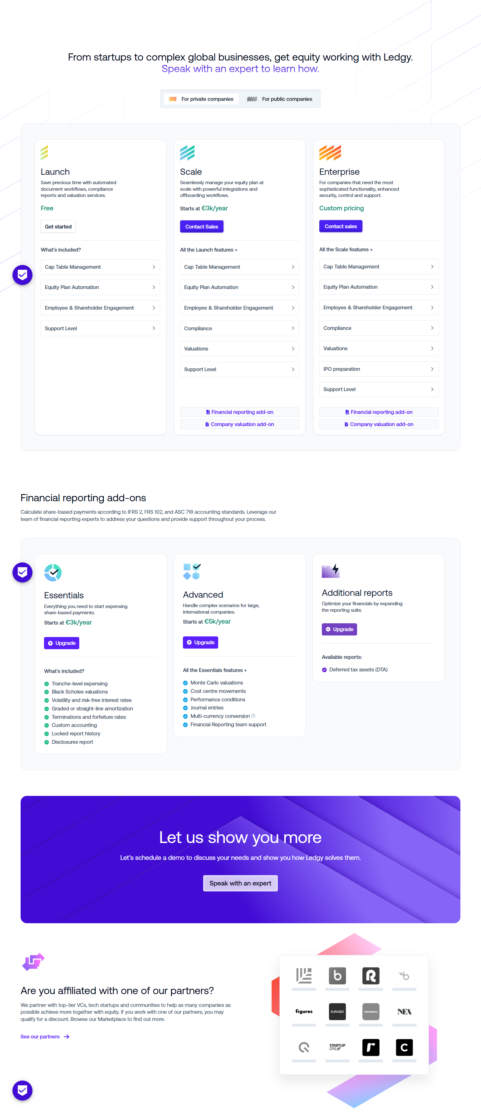Pricing Page @Ledgy