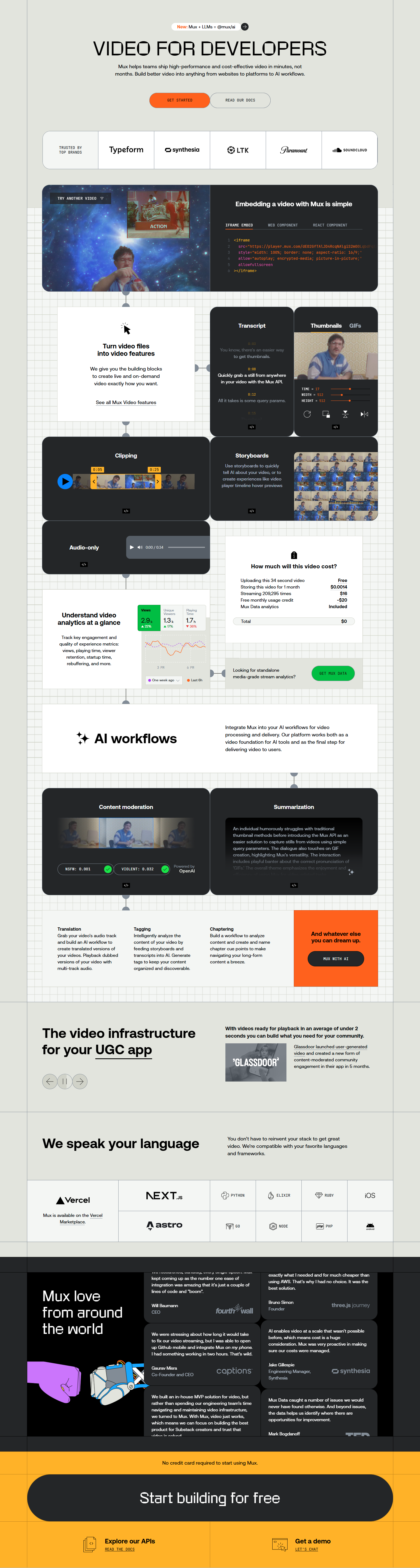 Landing Page @Mux