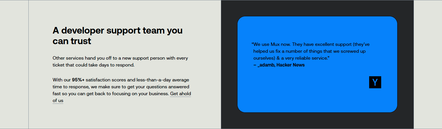 Testimonials Section @Mux