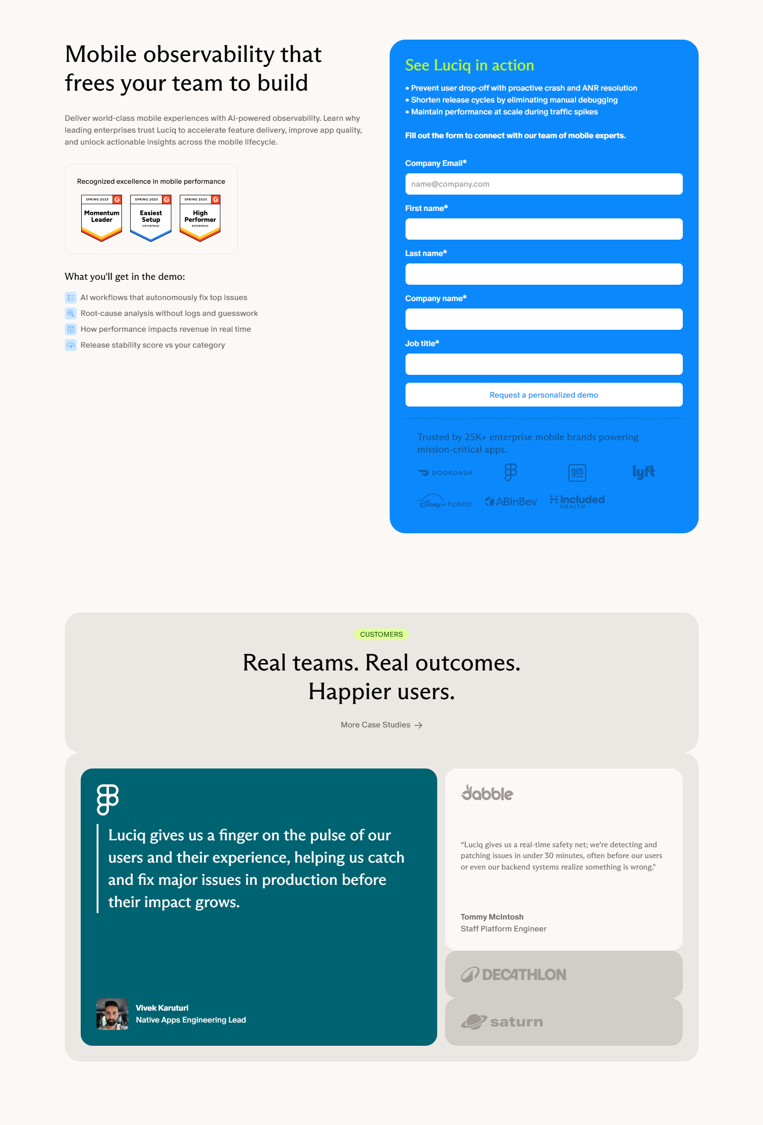 Contact Sales @Luciq