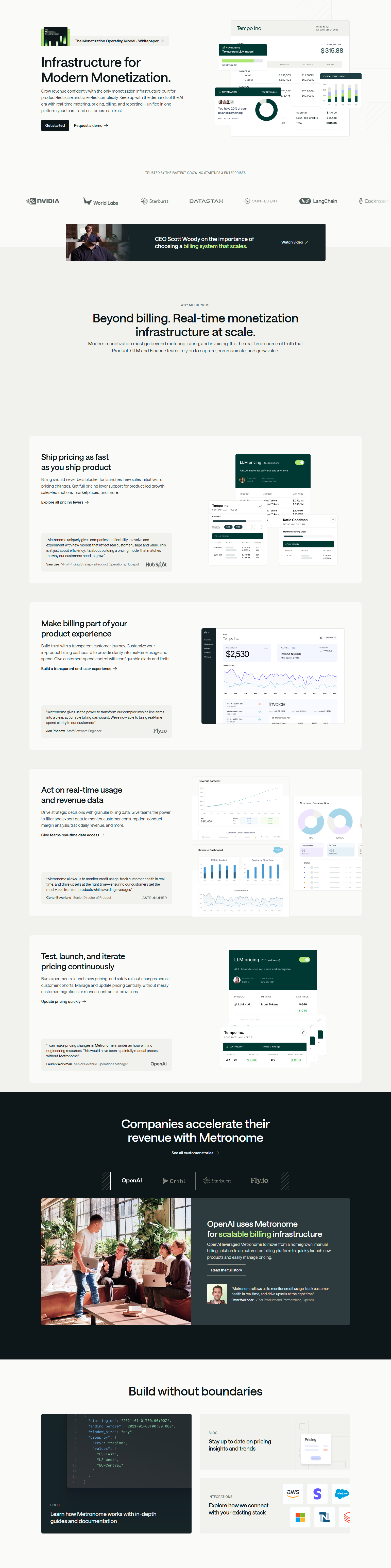 Landing Page @Metronome
