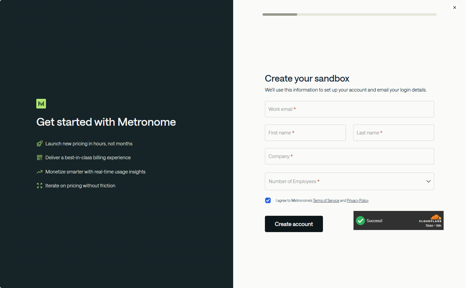 Signup @Metronome