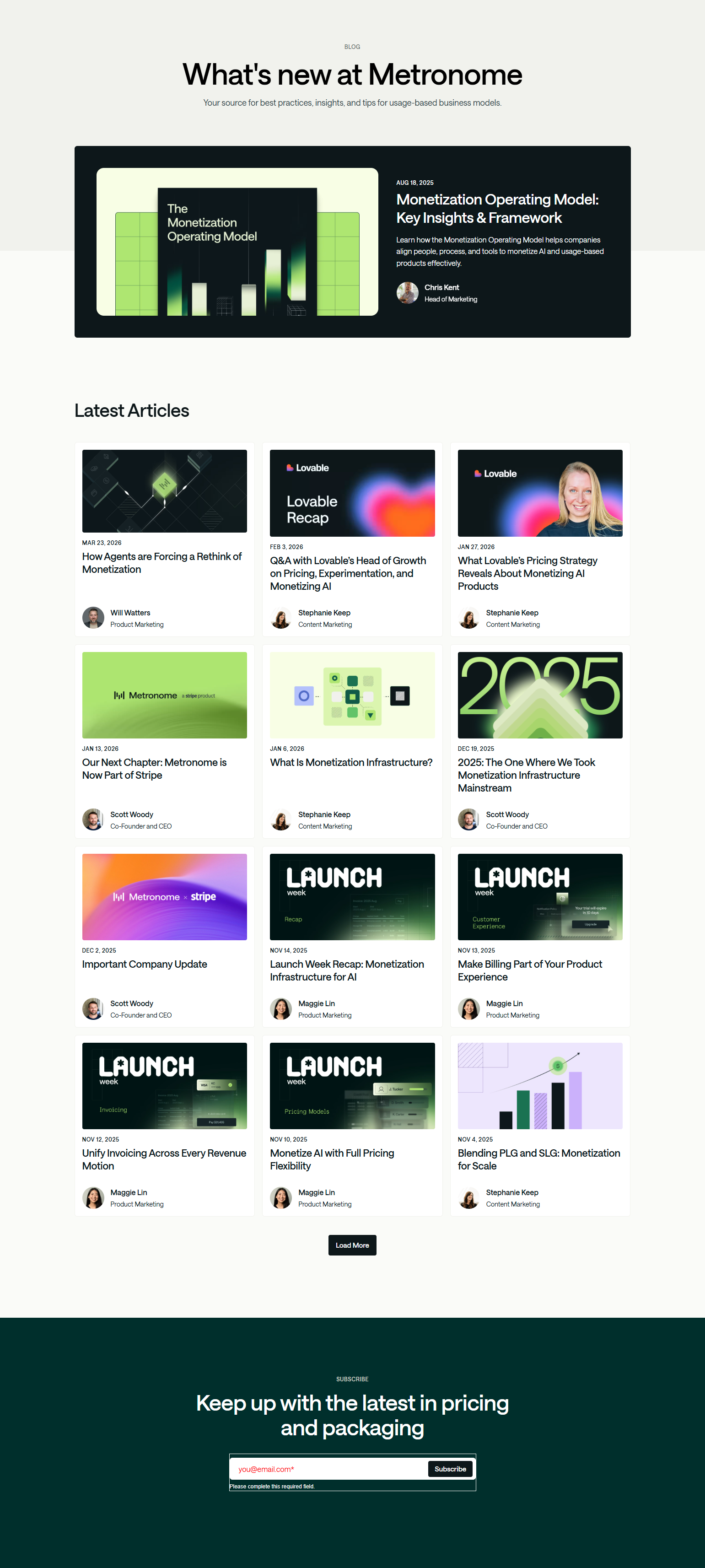 Blog Index @Metronome