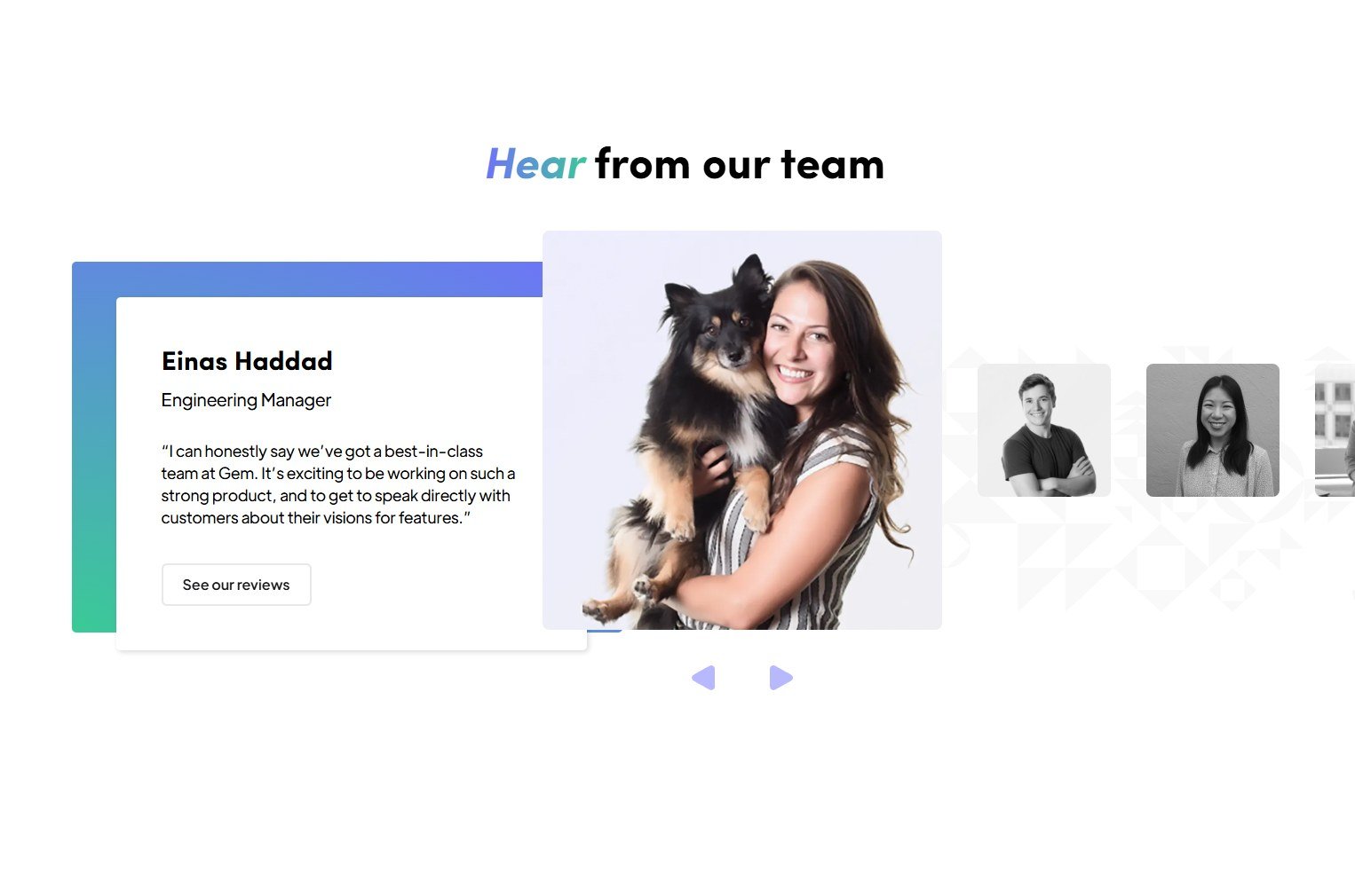 Testimonials Section @Gem