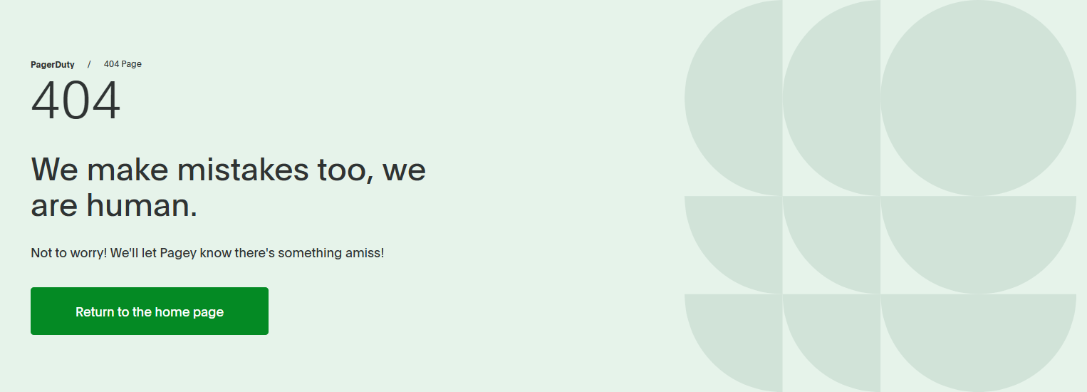 404 Error @PagerDuty