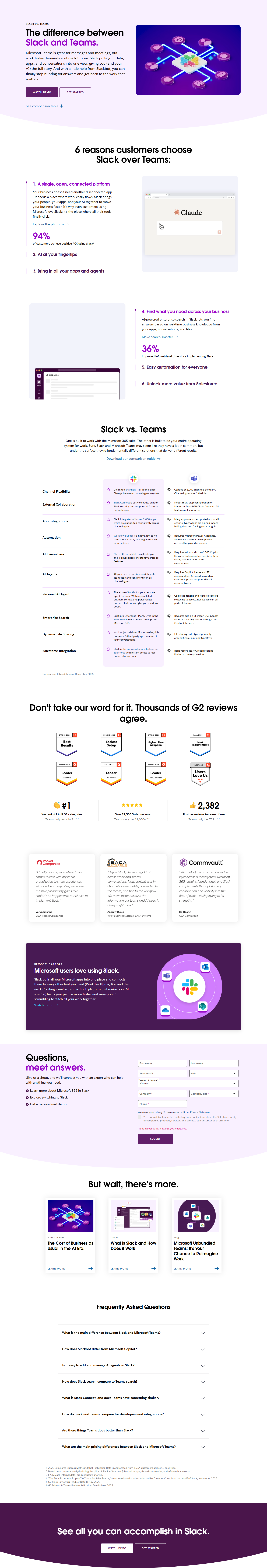 Comparison @Slack