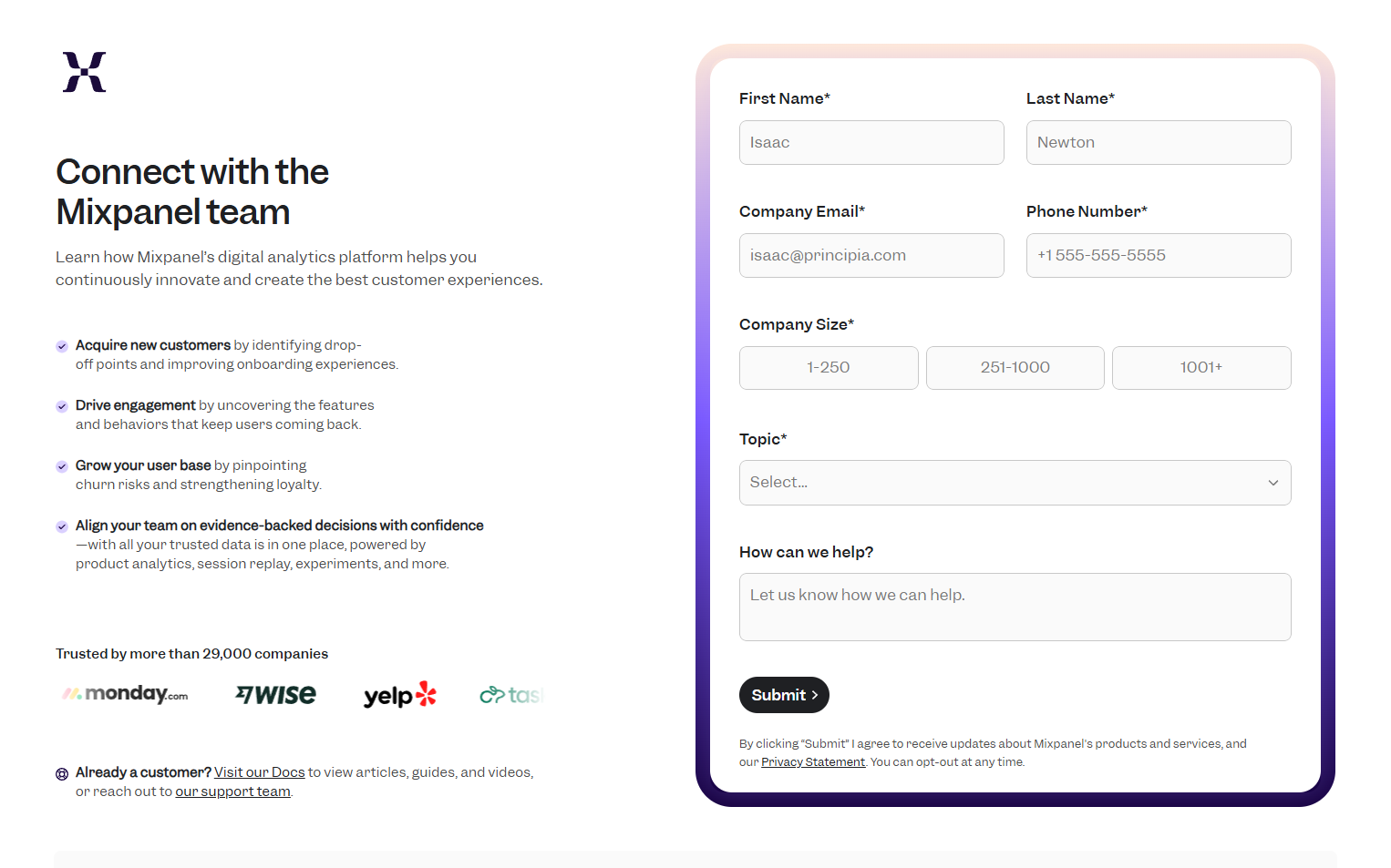 Contact Sales @Mixpanel