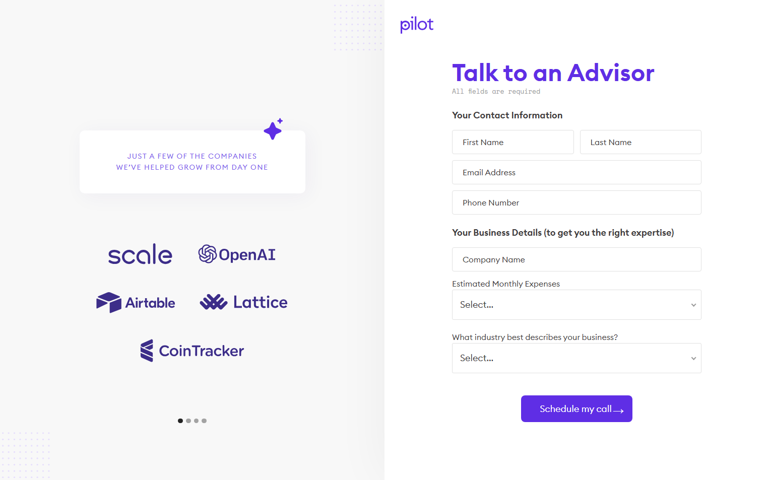 Contact Sales @Pilot