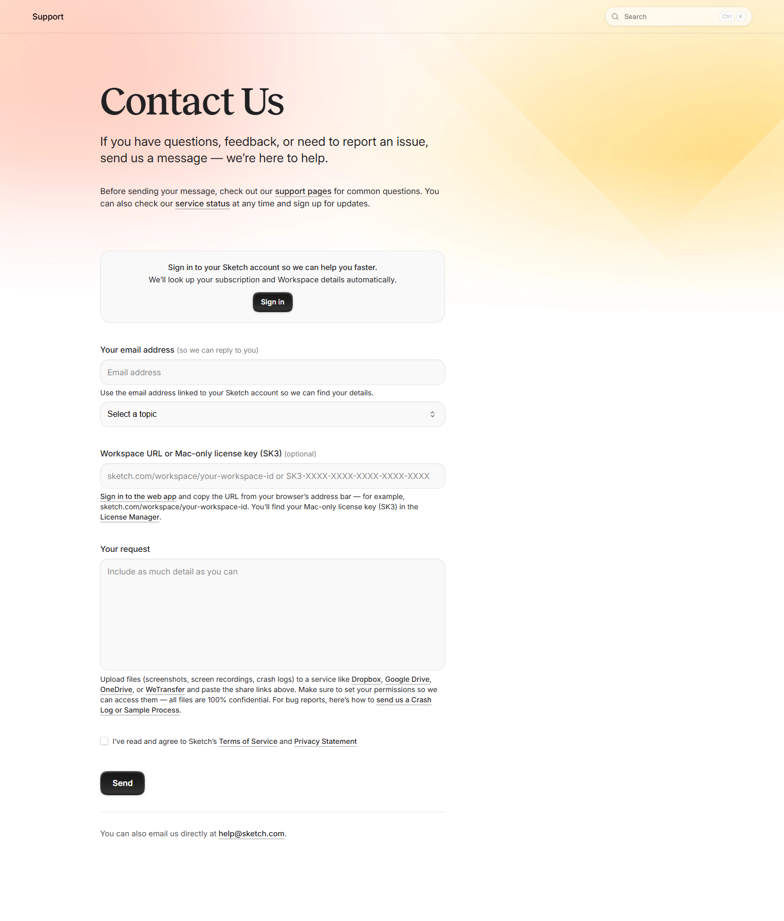 Contact Sales @Sketch