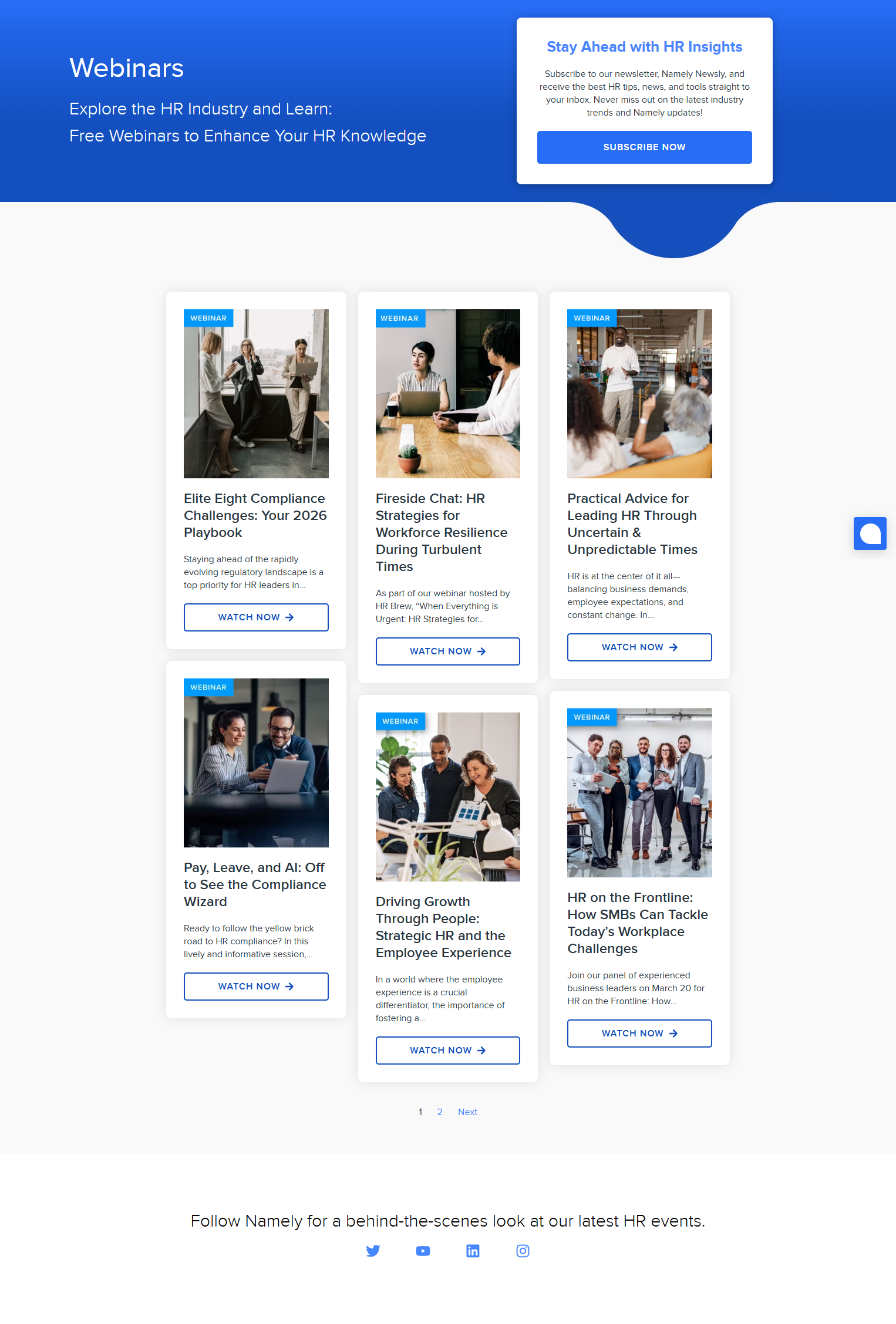 Events / Webinars @Namely