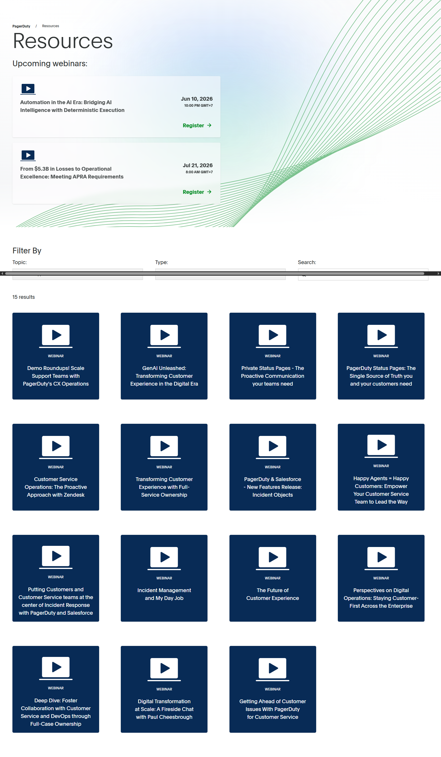 Events / Webinars @PagerDuty