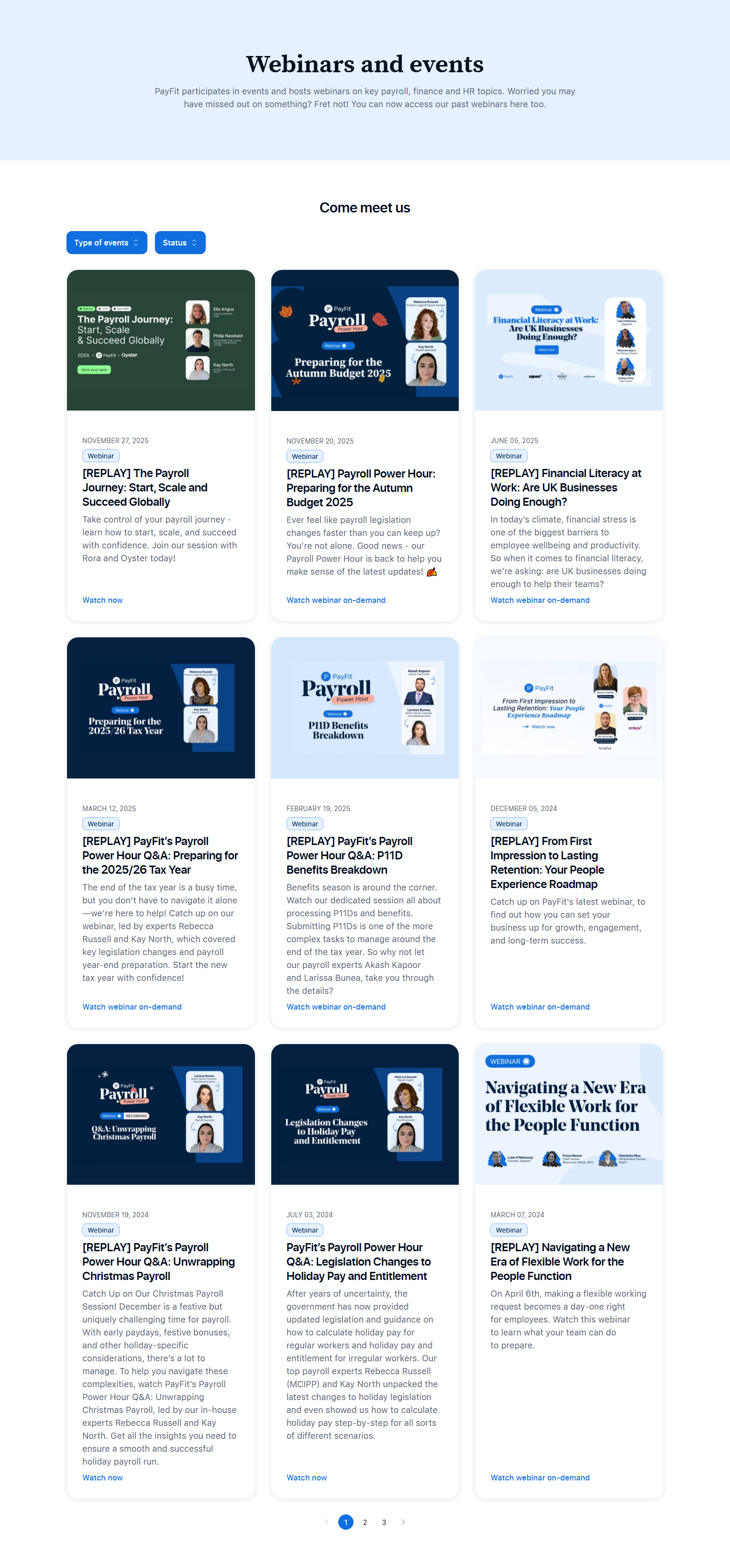 Events / Webinars @PayFit