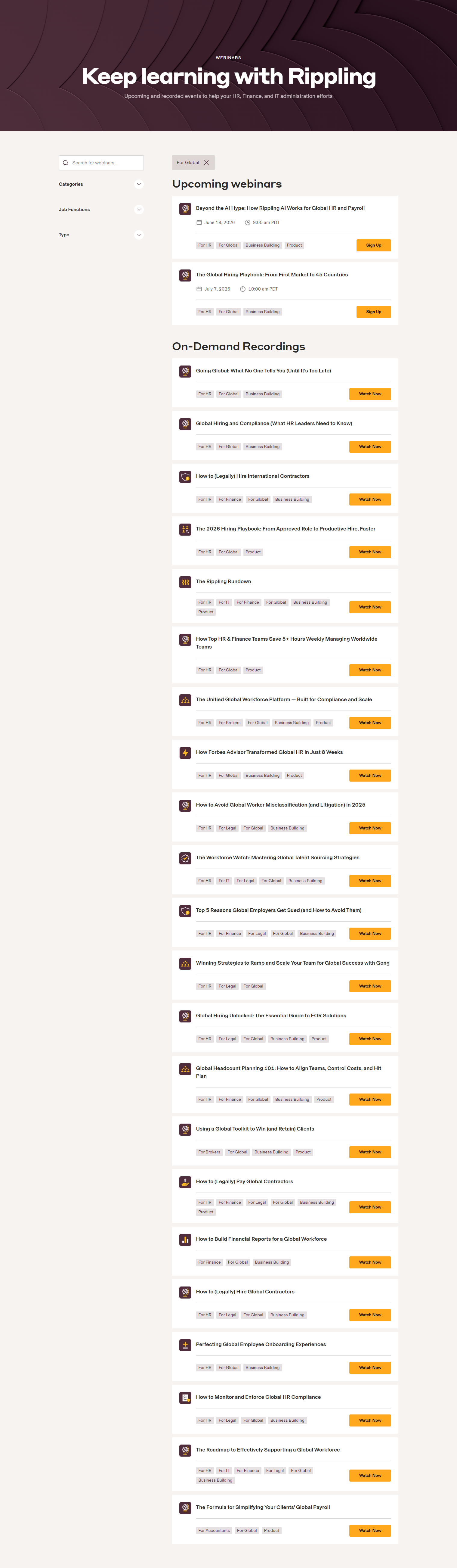 Events / Webinars @Rippling