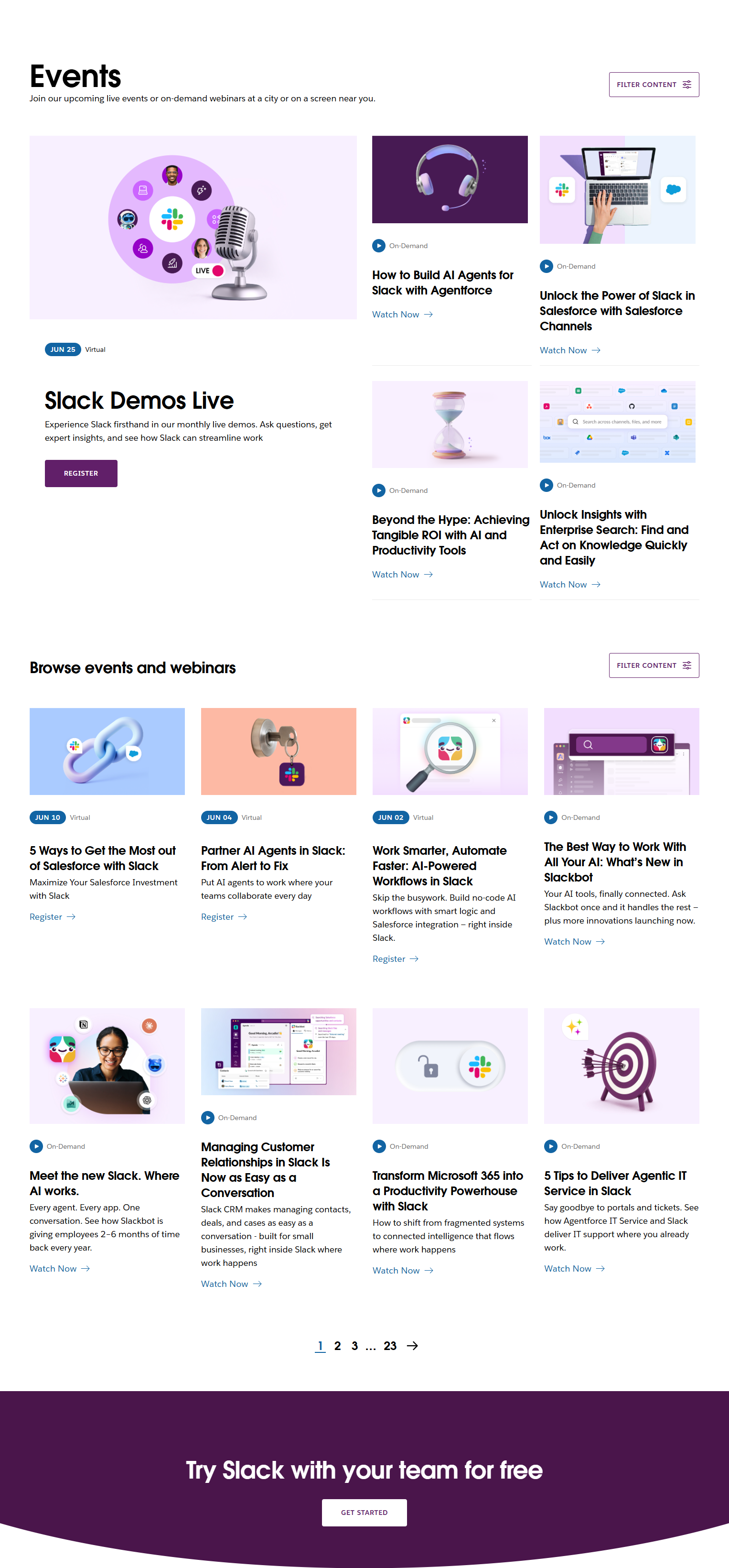 Events / Webinars @Slack