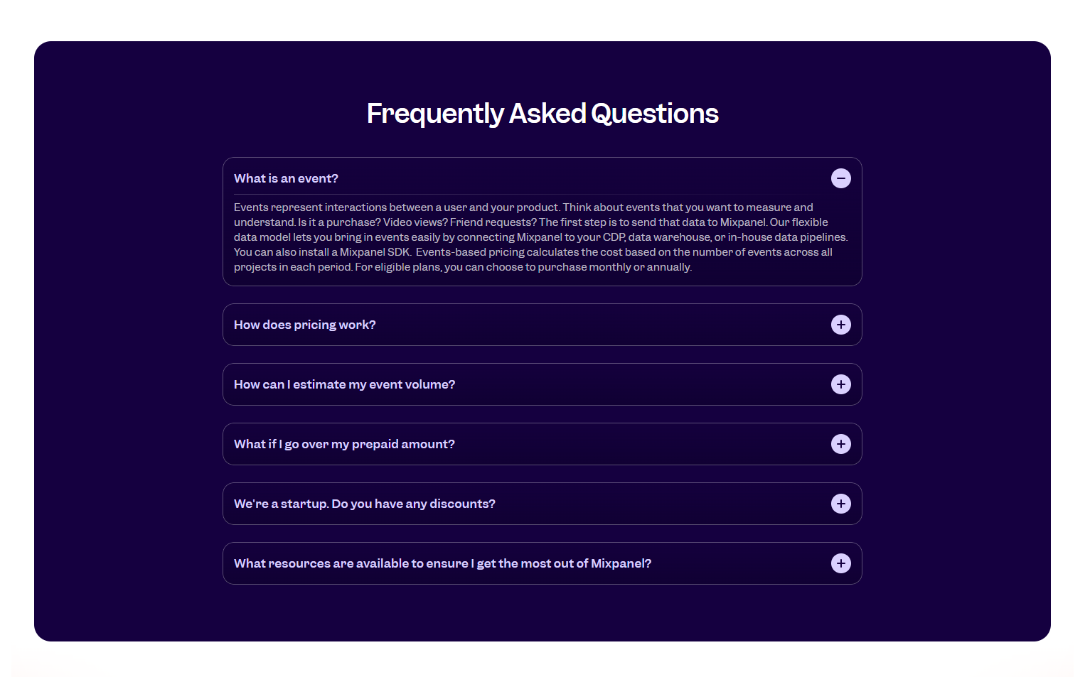FAQ @Mixpanel