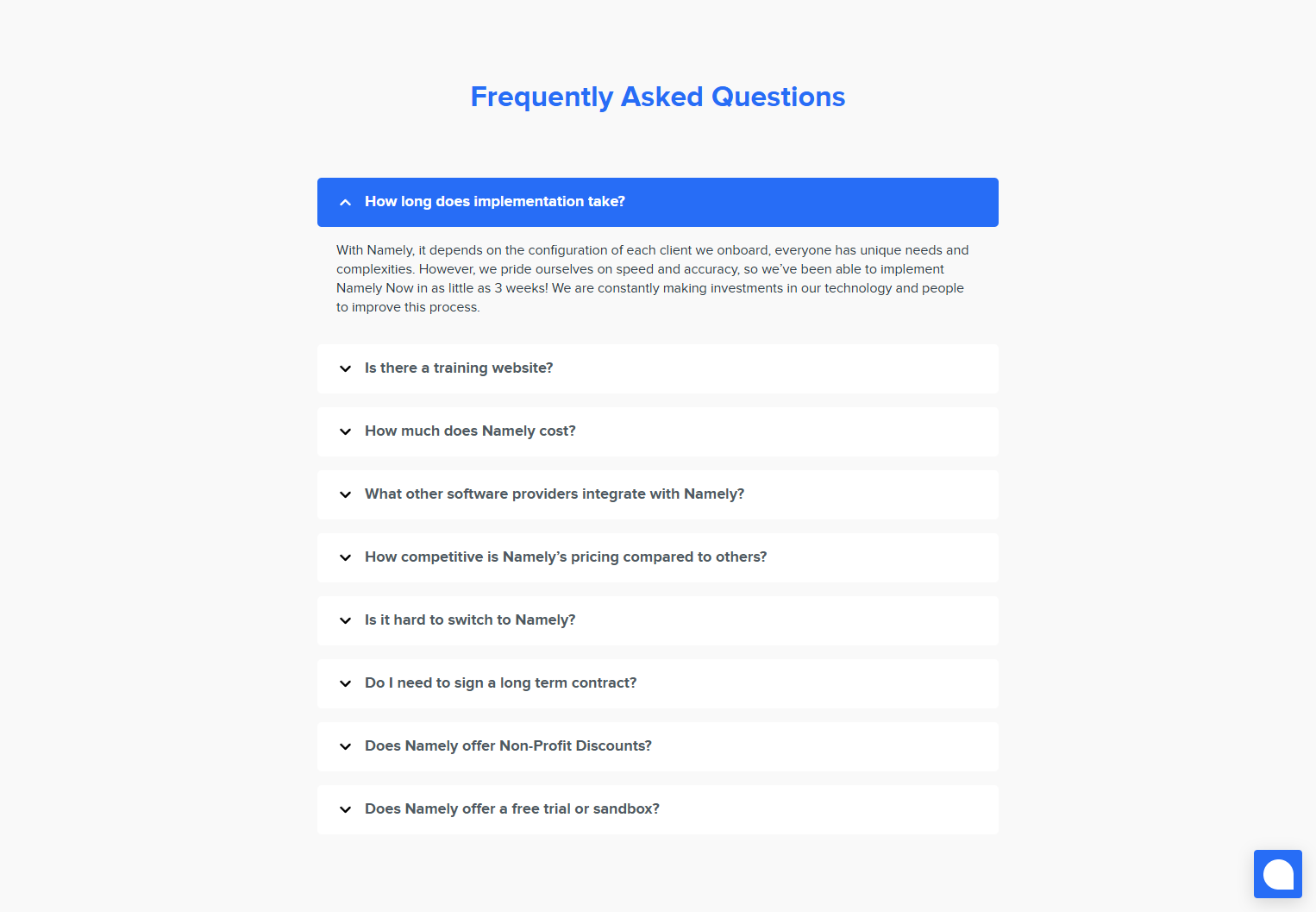 FAQ @Namely