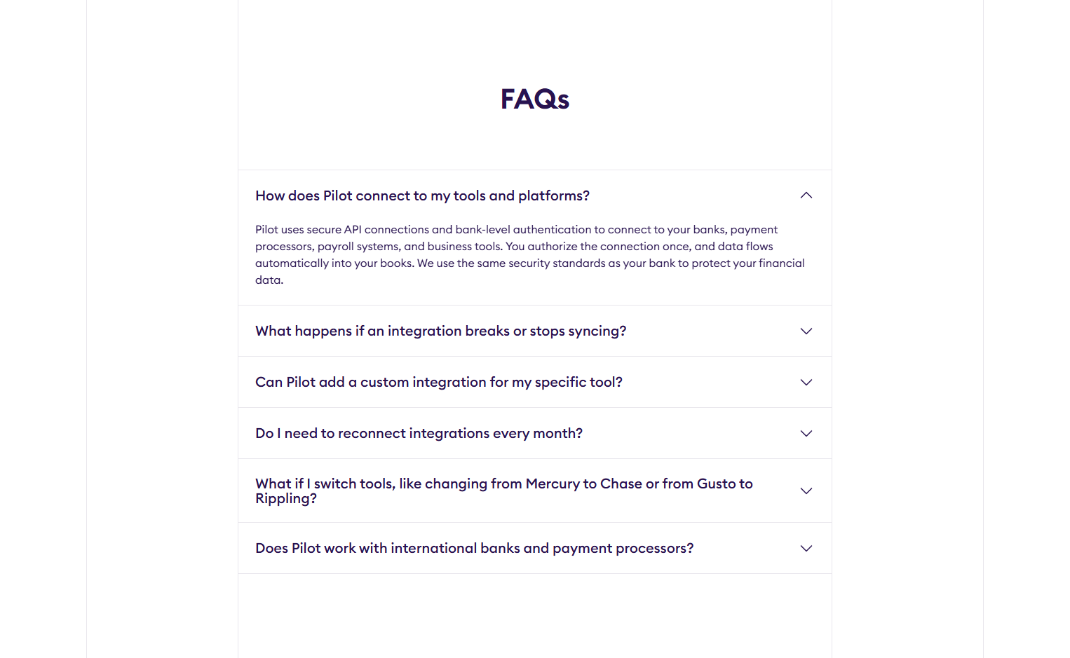 FAQ @Pilot