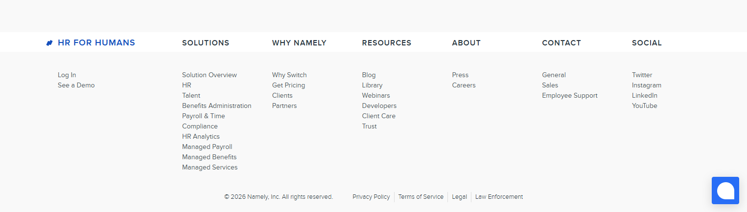 Footer @Namely