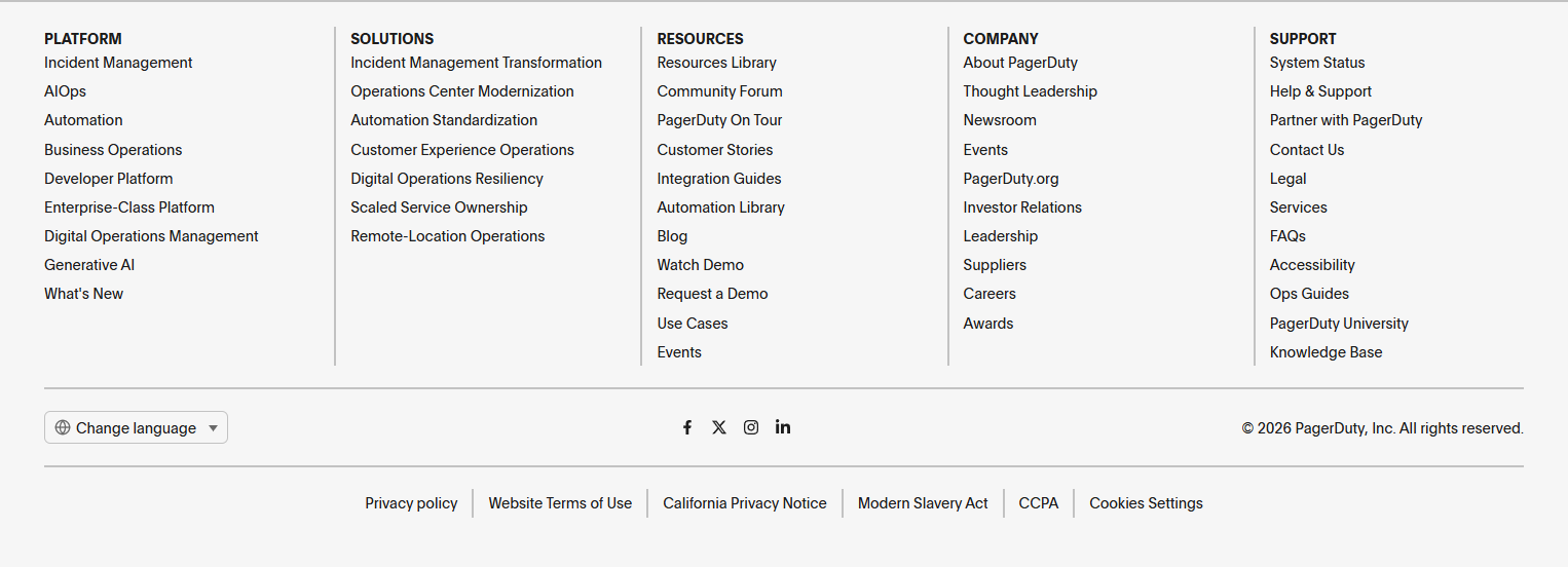 Footer @PagerDuty