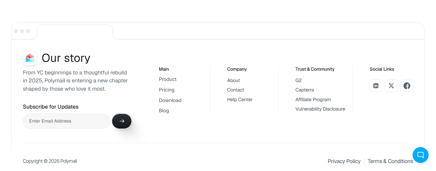Footer @Polymail