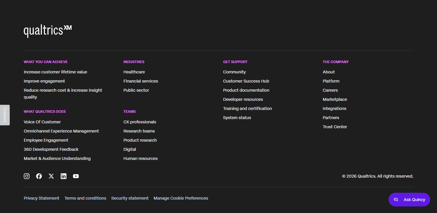 Footer @Qualtrics