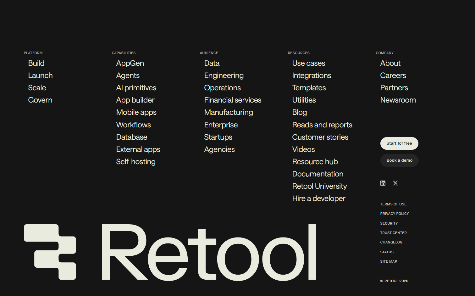 Footer @Retool