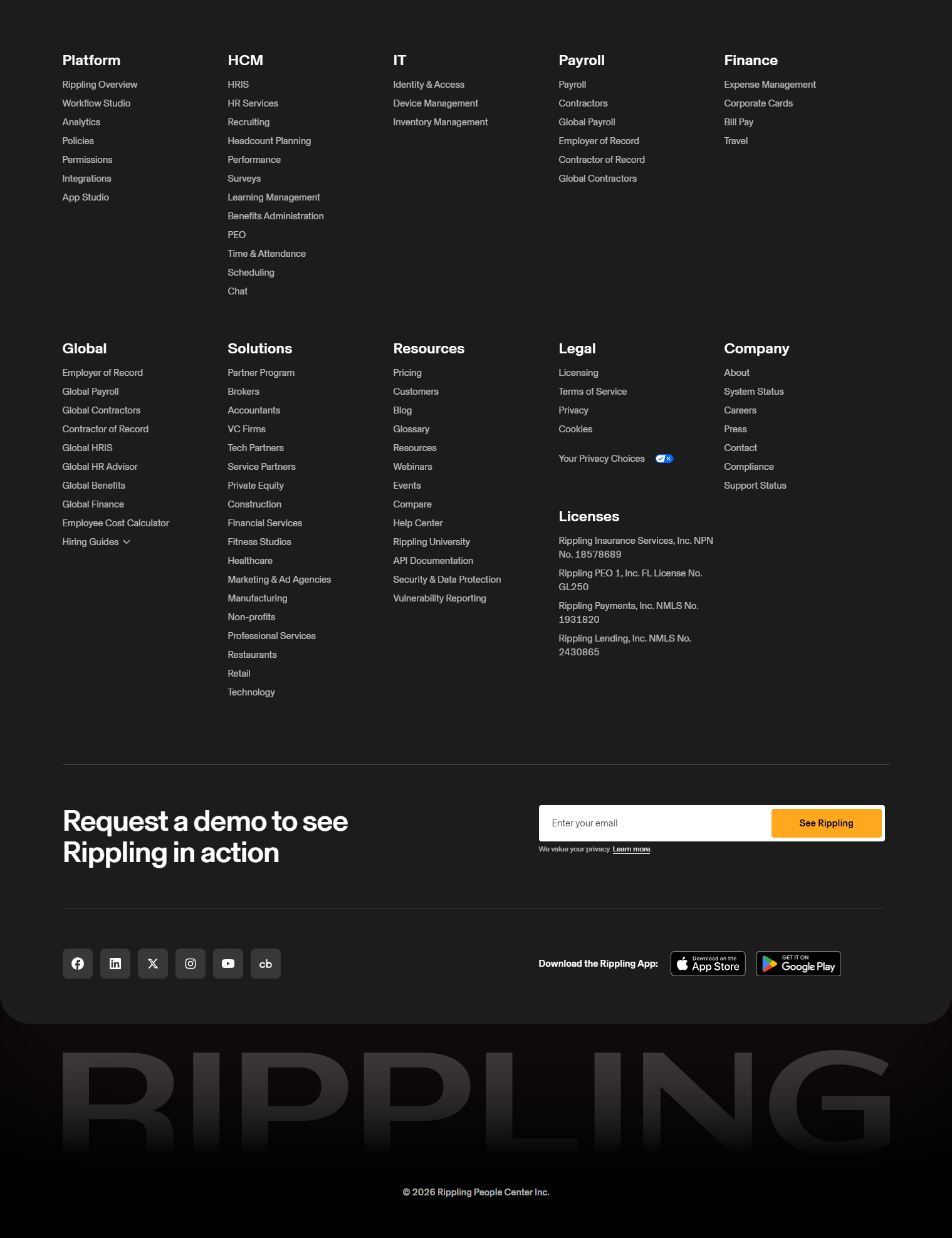 Footer @Rippling