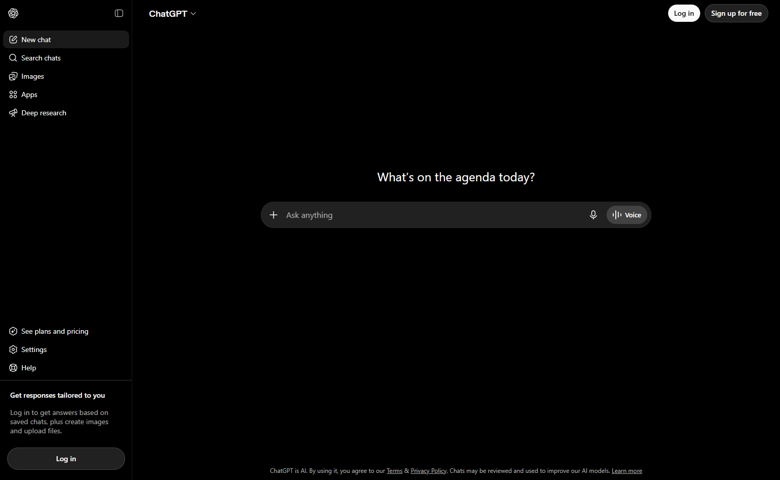 Landing Page @ChatGPT