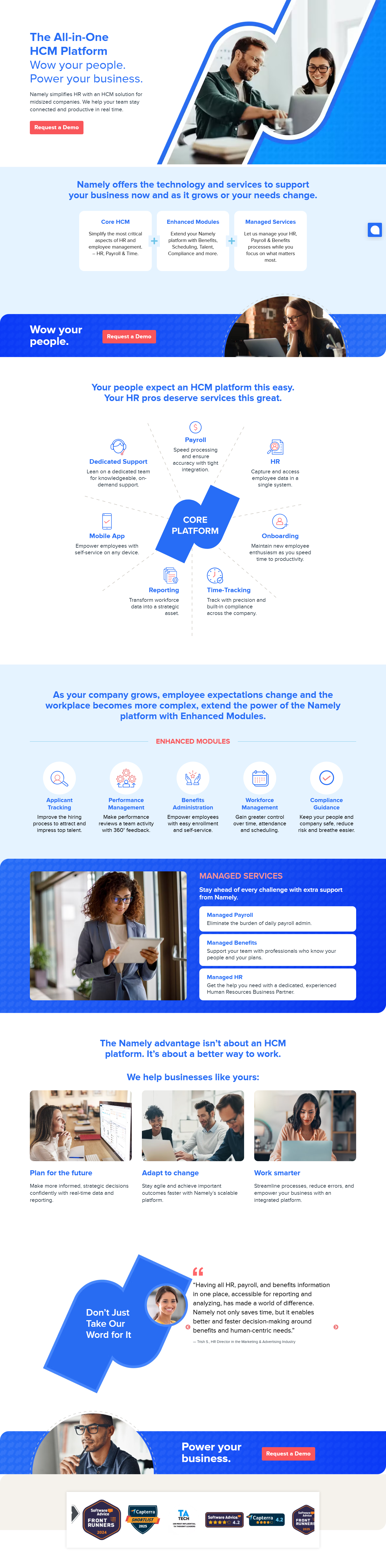 Landing Page @Namely