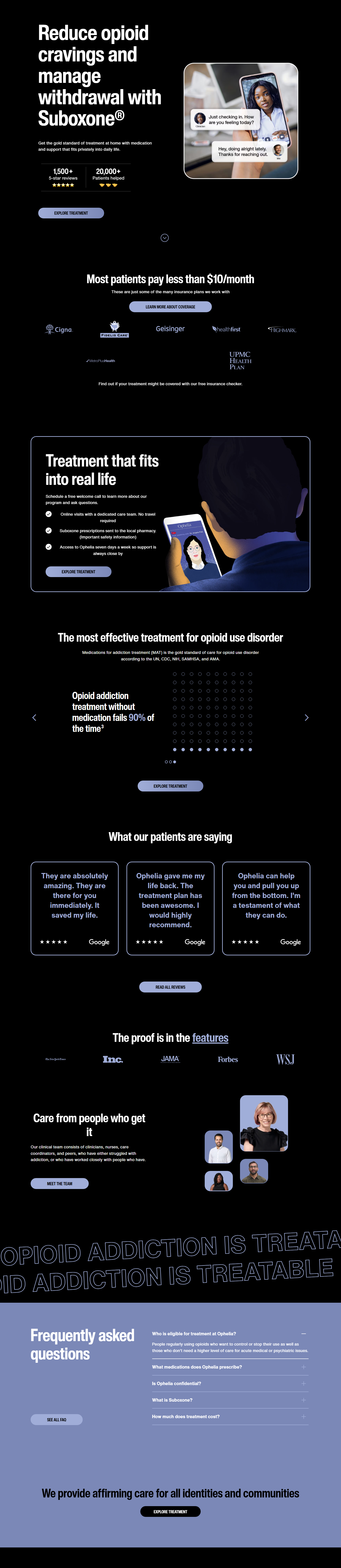 Landing Page @Ophelia