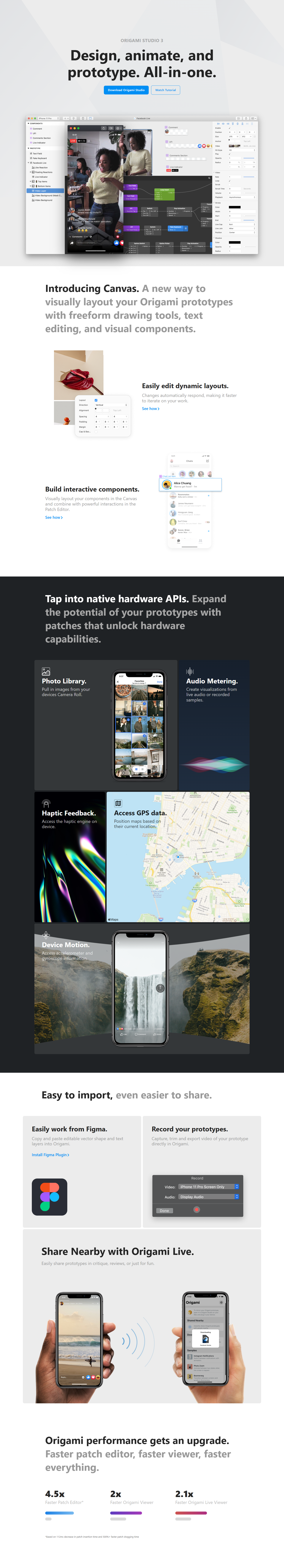 Landing Page @Origami Studio