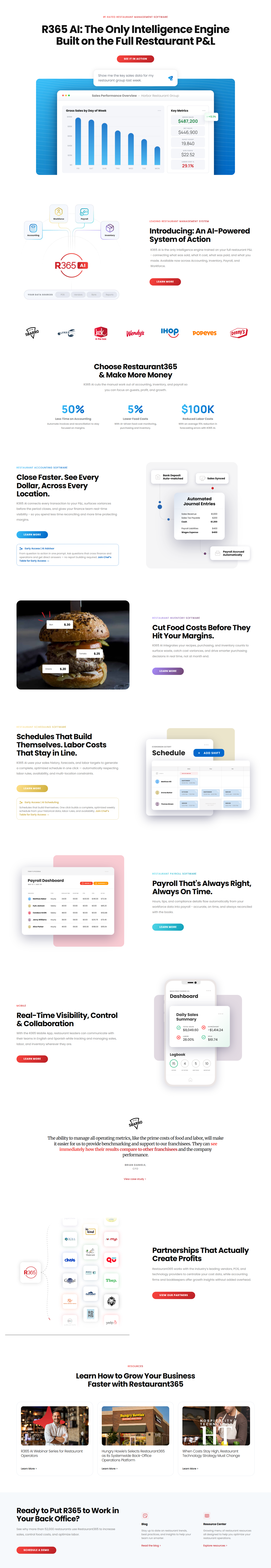 Landing Page @Restaurant365