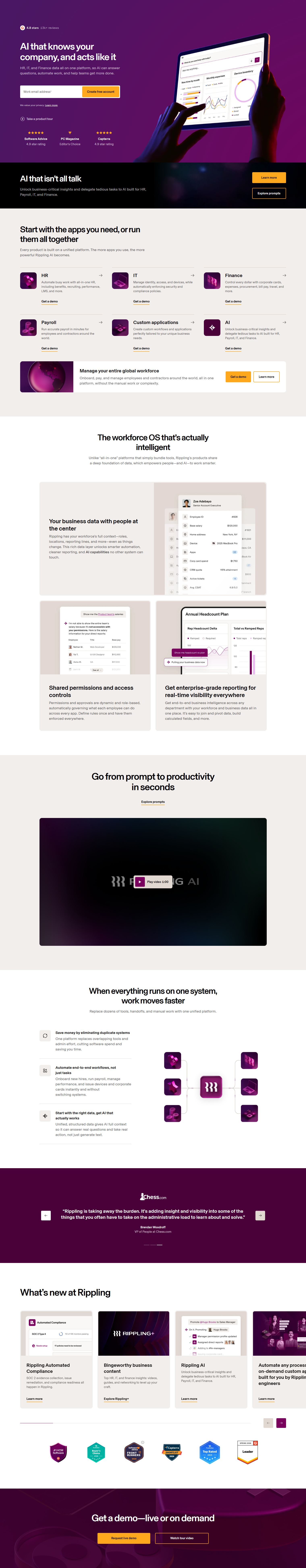 Landing Page @Rippling