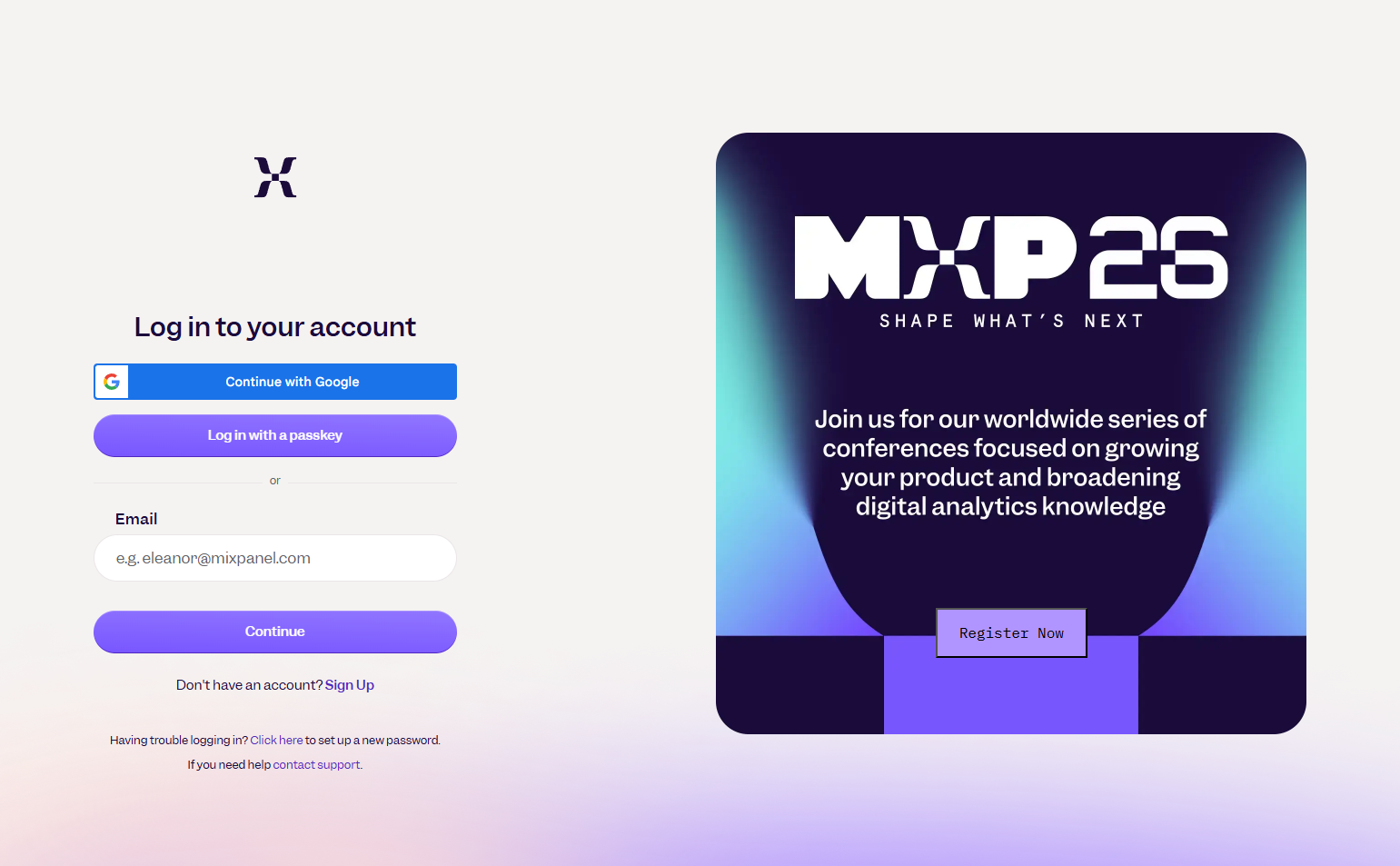 Login @Mixpanel