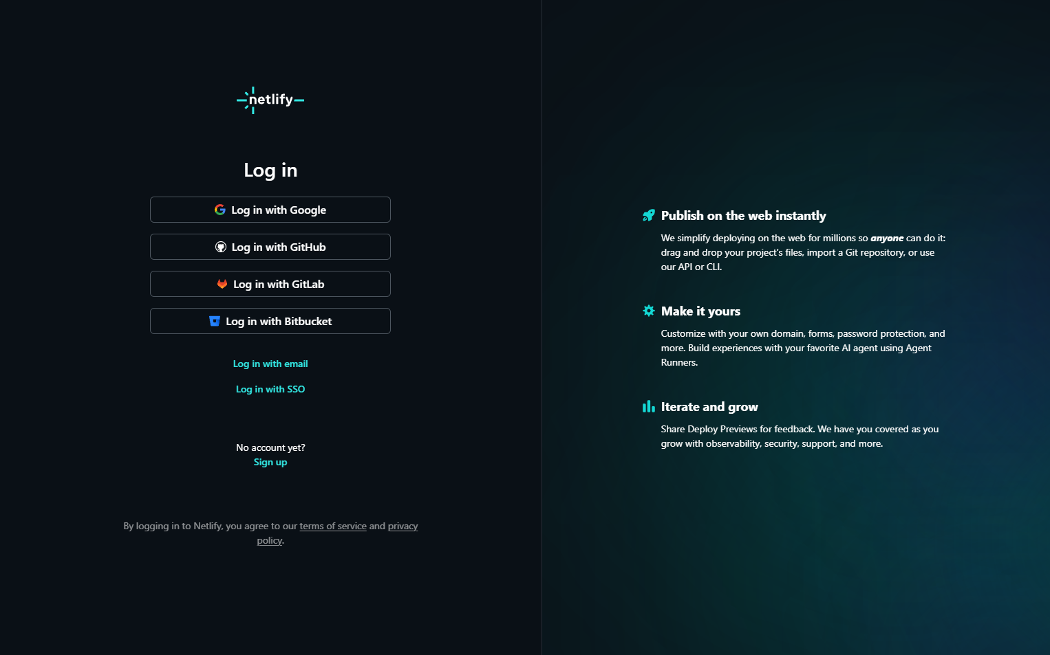 Login @Netlify