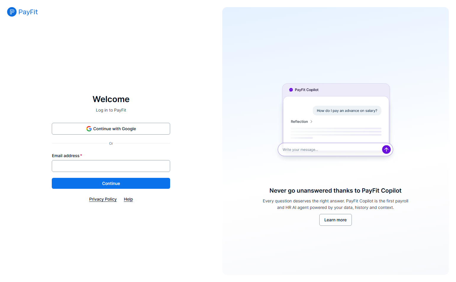 Login @PayFit