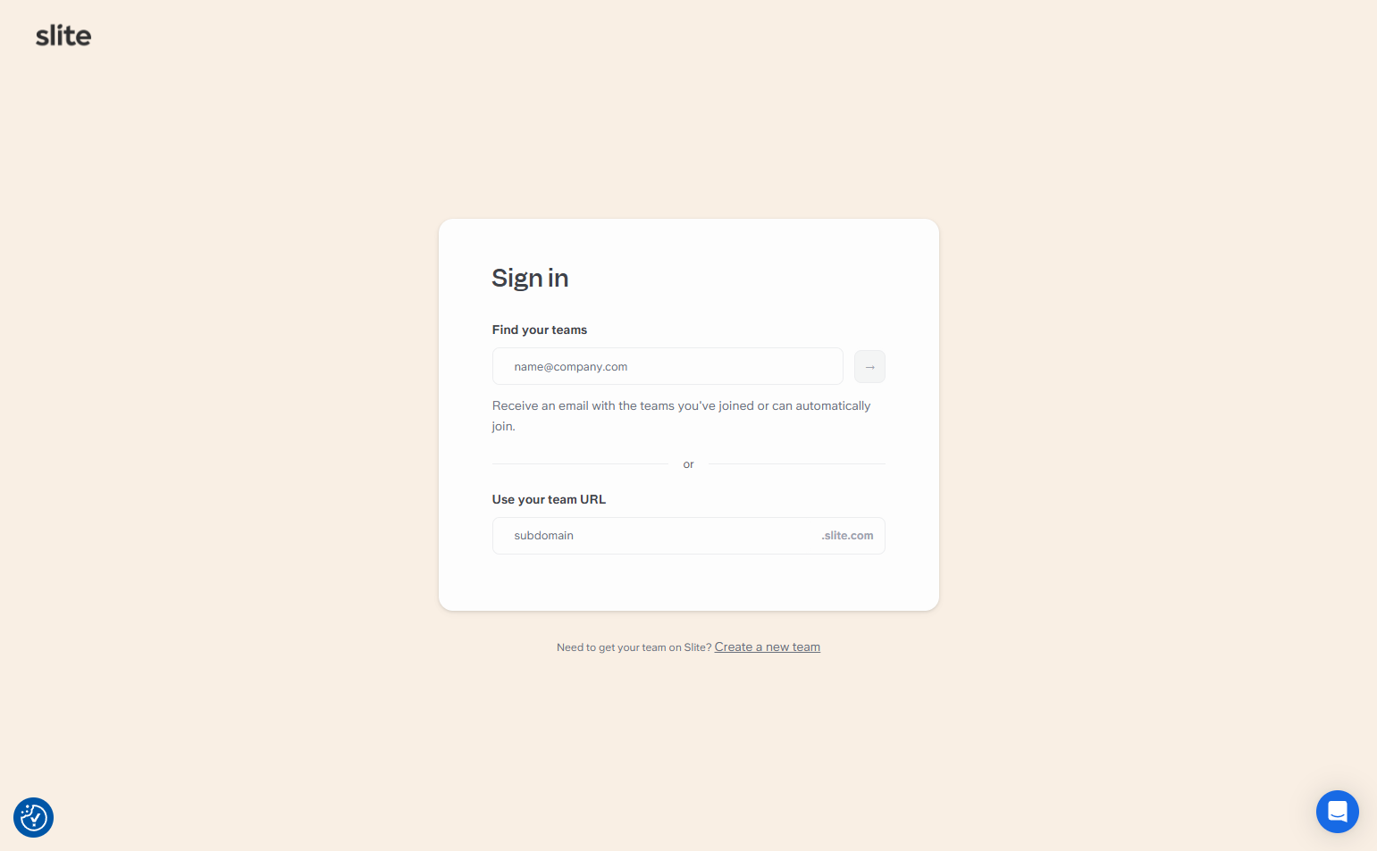 Login @Slite