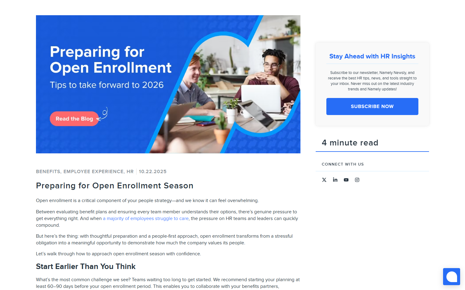 Newsletter Signup @Namely