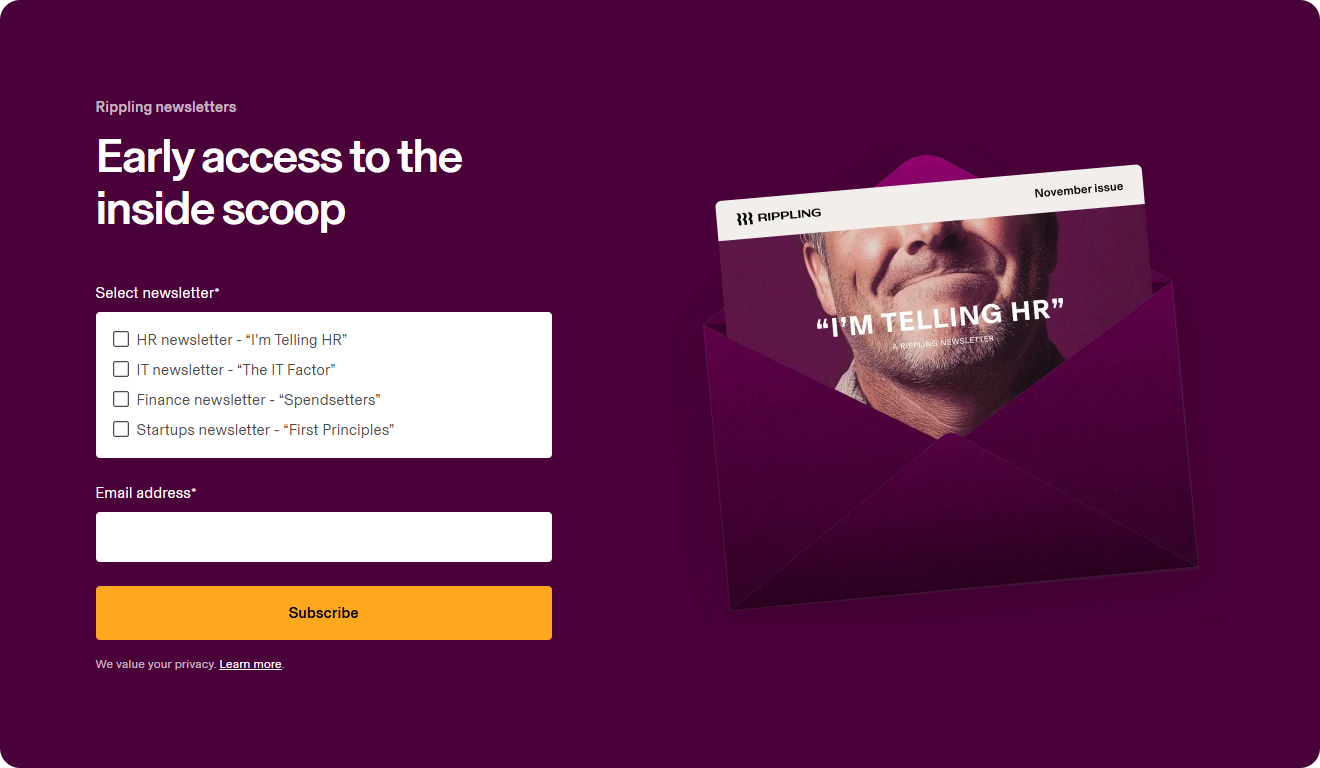 Newsletter Signup @Rippling