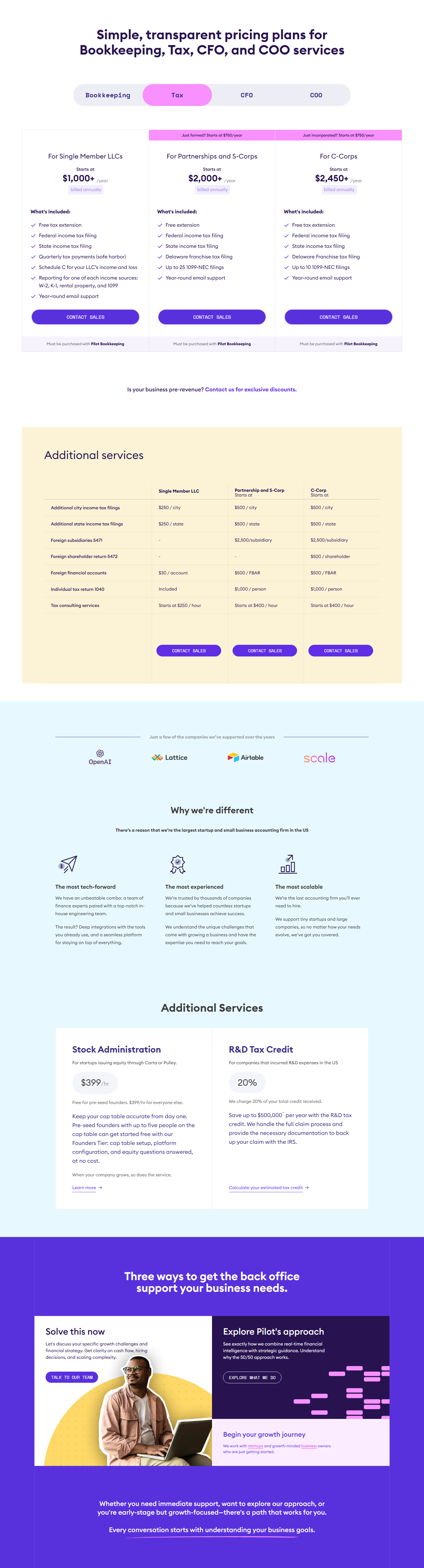 Pricing Page @Pilot