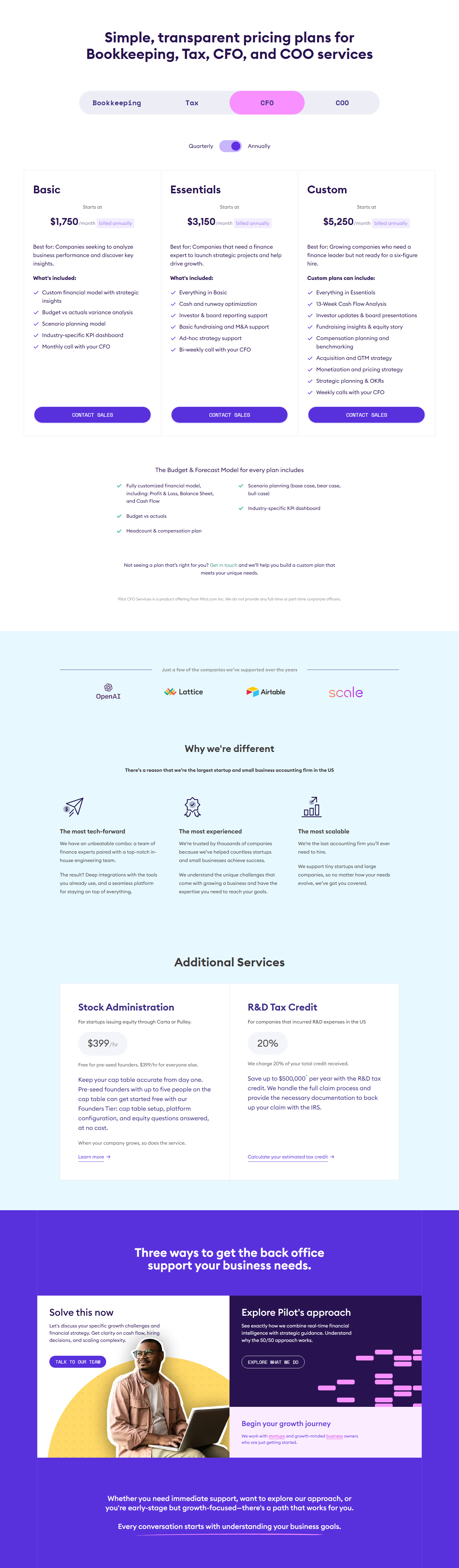 Pricing Page @Pilot