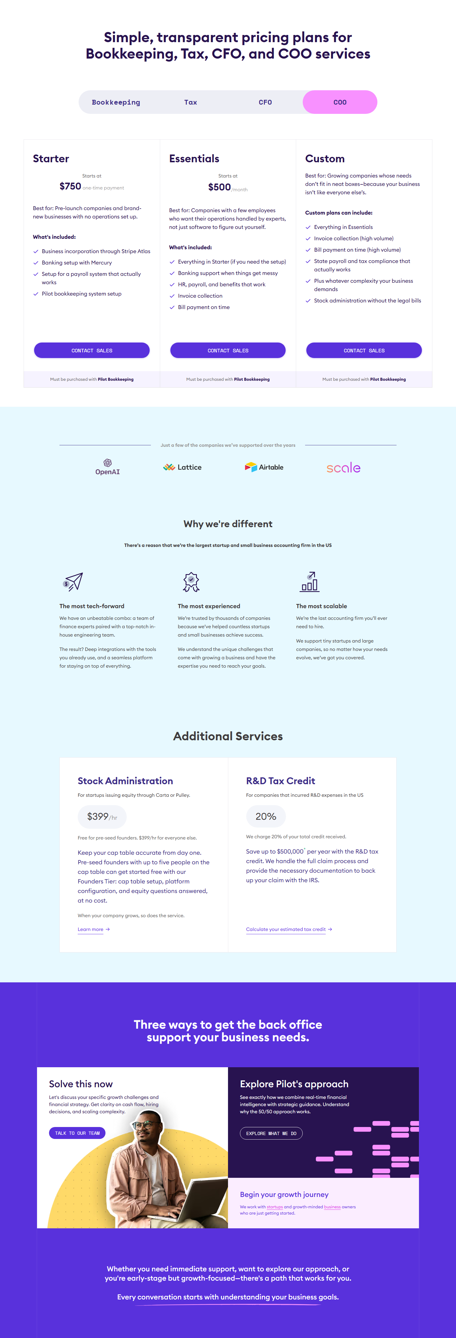 Pricing Page @Pilot