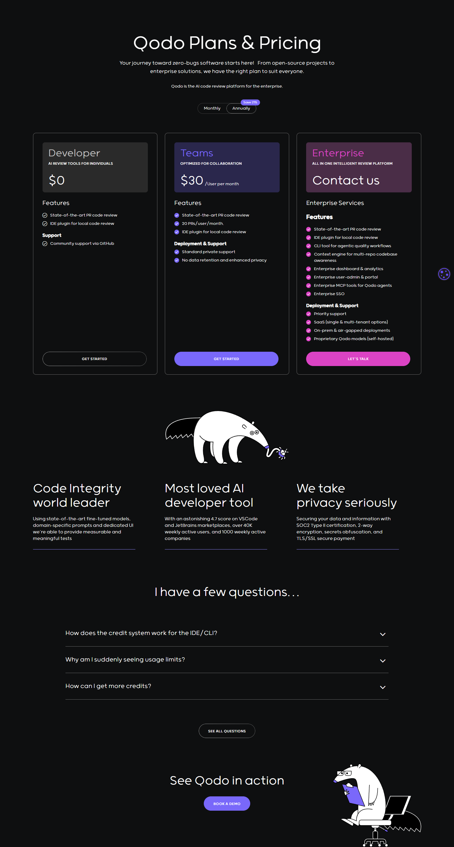 Pricing Page @Qodo