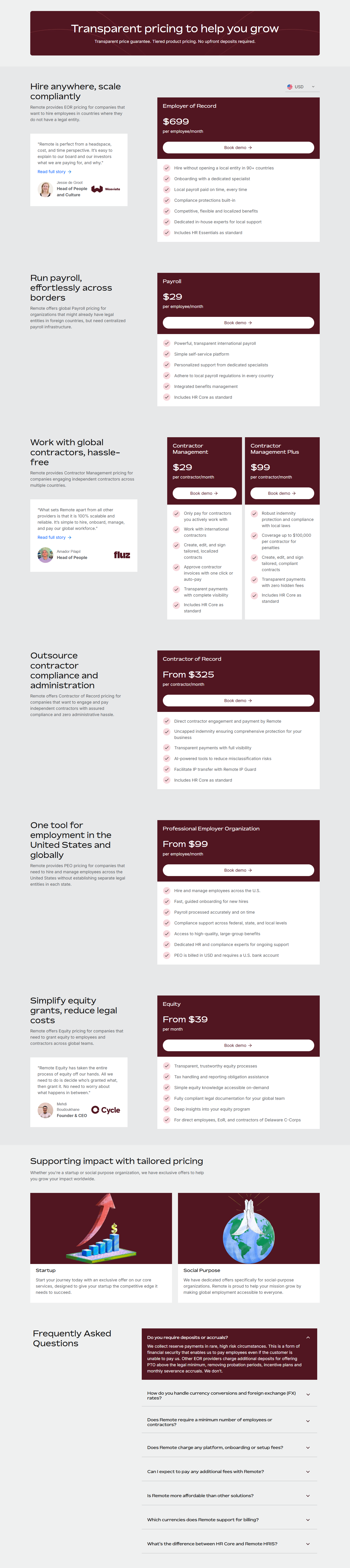 Pricing Page @Remote