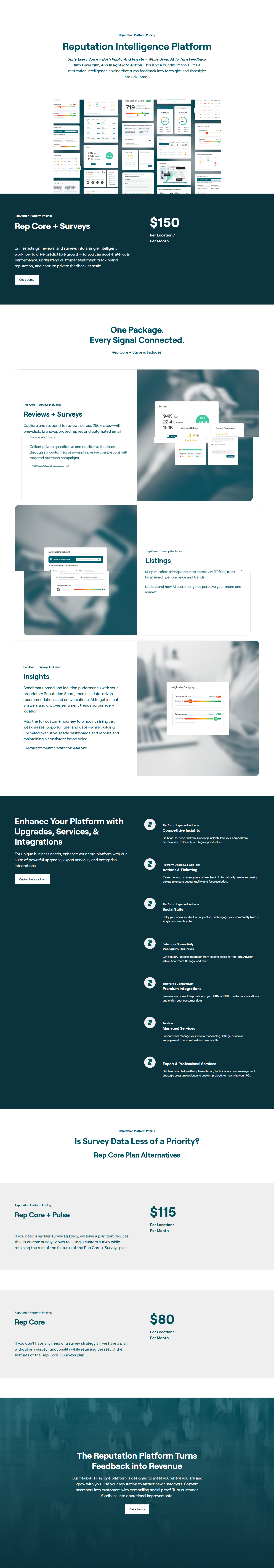 Pricing Page @Reputation