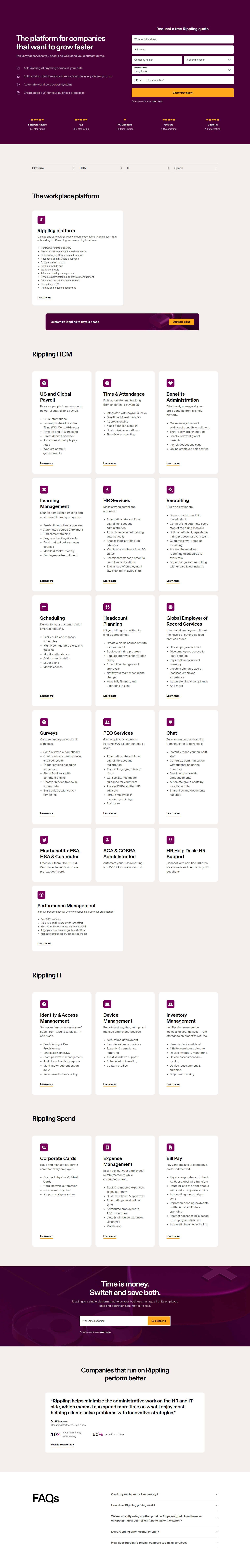 Pricing Page @Rippling
